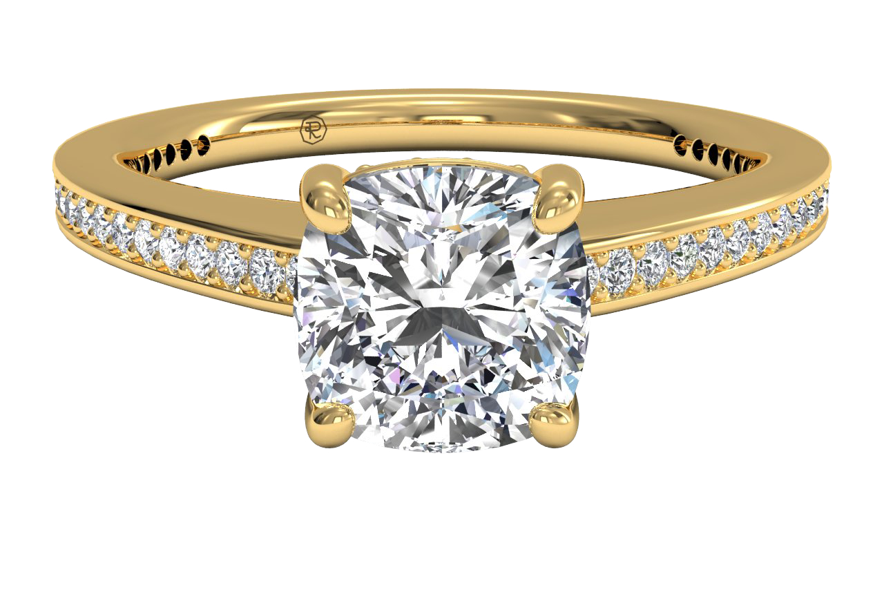 18kt Yellow Gold/cushion/top