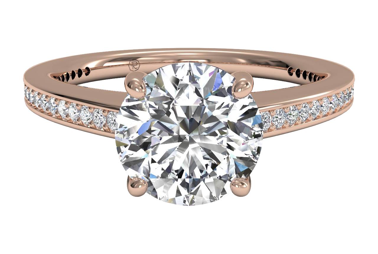 18kt Rose Gold/round/top