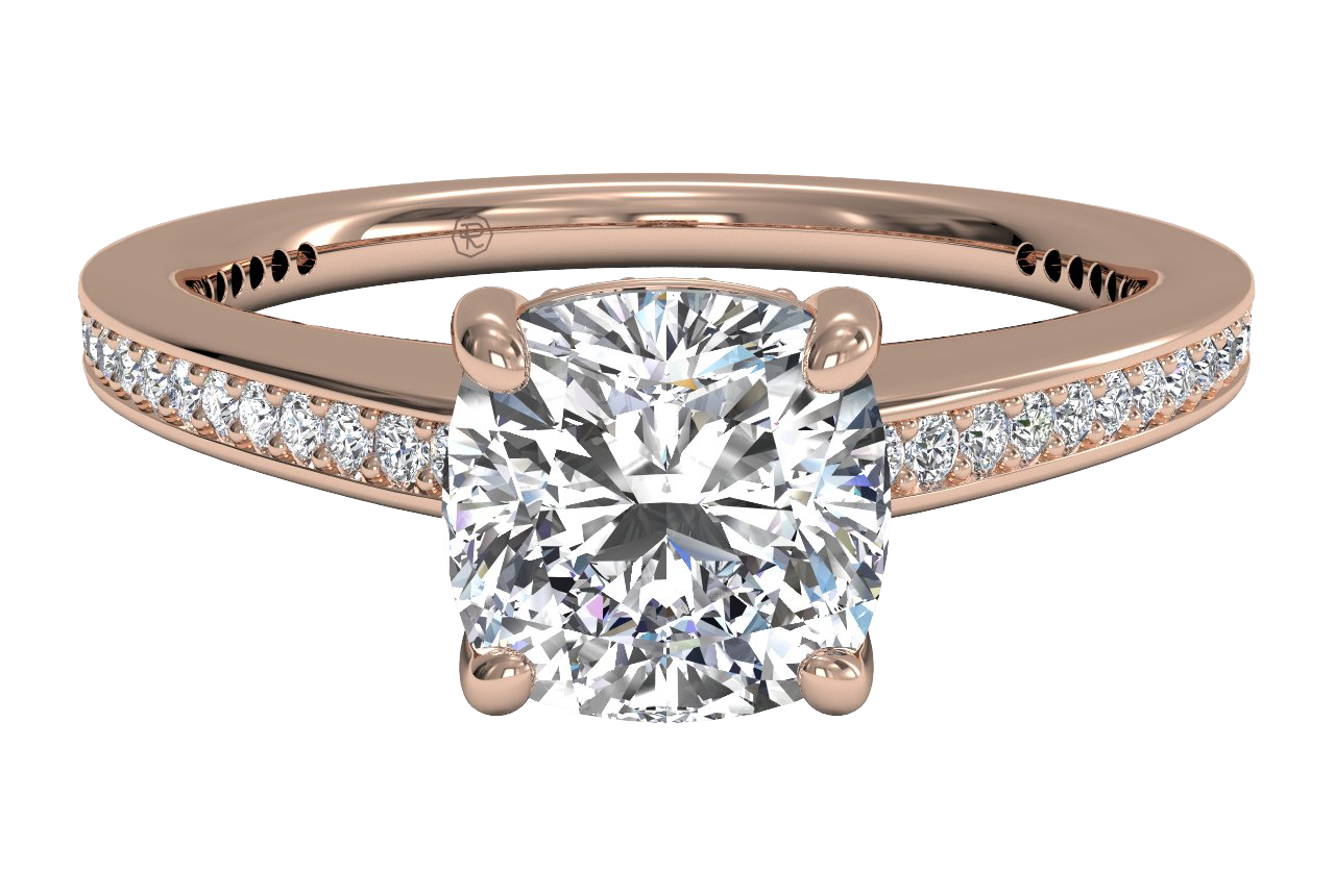 18kt Rose Gold/cushion/top