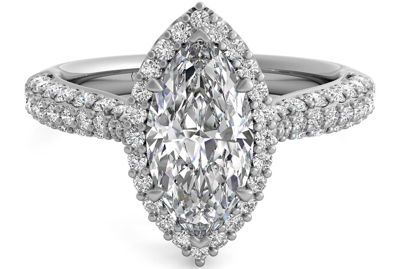14kt White Gold/marquise/top