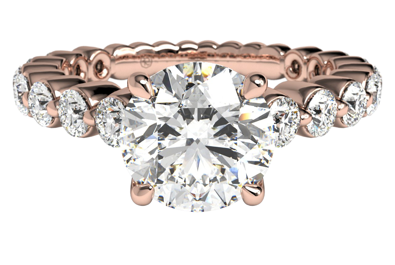18kt Rose Gold/round/cushion/top