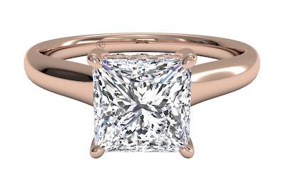 rose gold princess cut ring