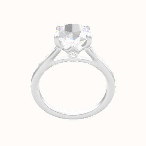 Split Cathedral Engagement Ring With Crown Four Prong w. Surprise ...