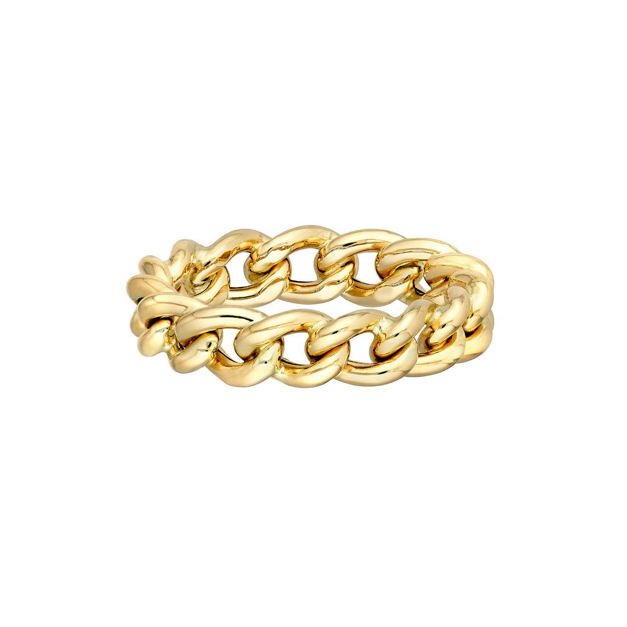 14kt Gold Concave Open Curb Ring