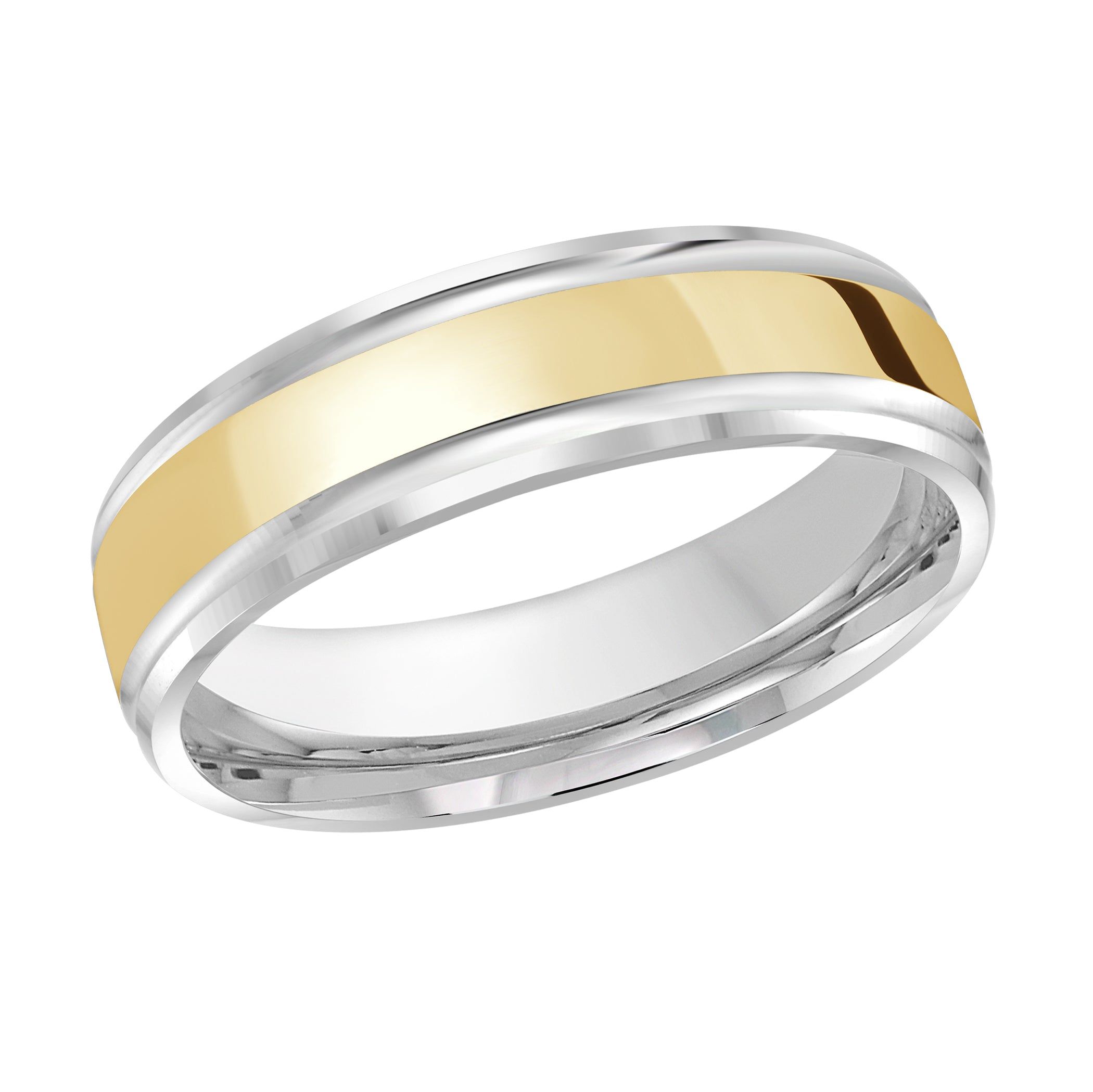 Men's 6mm Two-tone Beveled Edge Wedding Ring