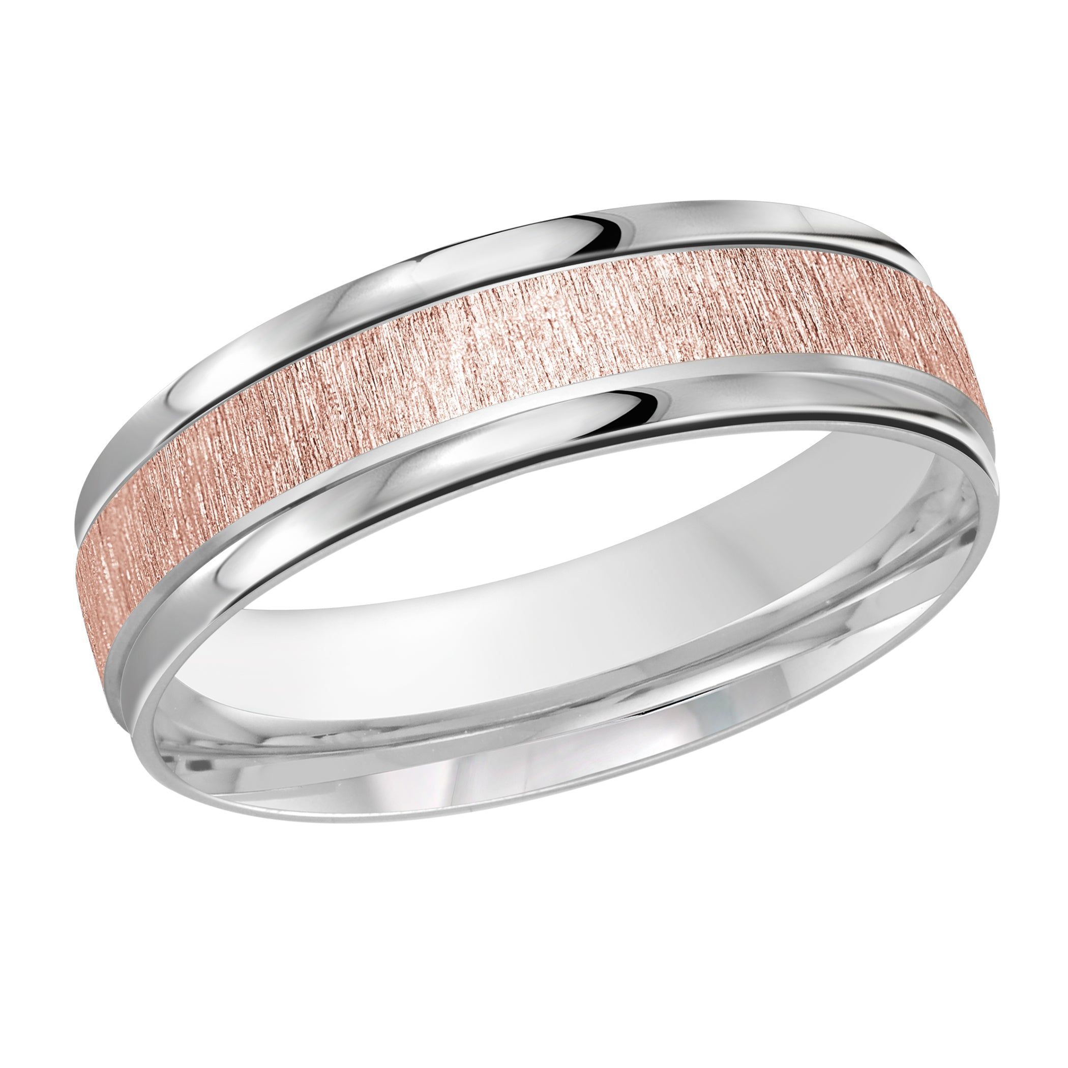 Men's 6mm Two-tone Sandpaper-finish Wedding Ring