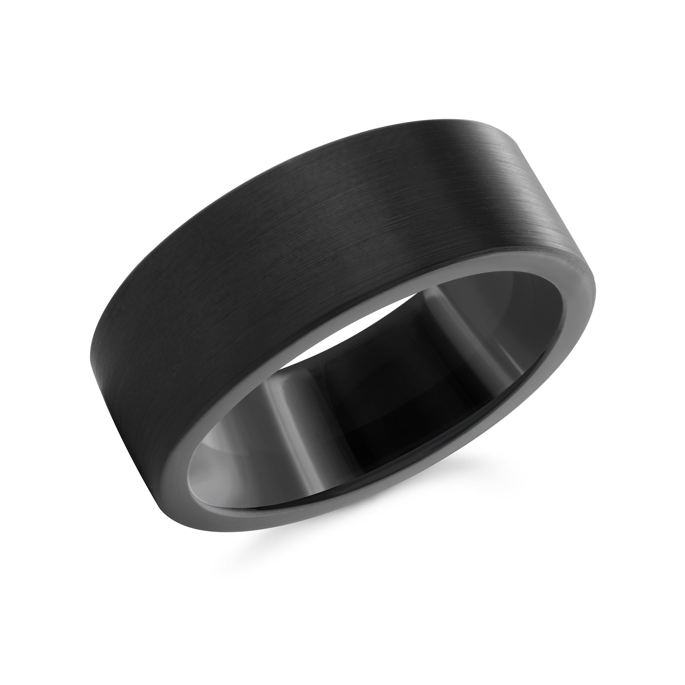 Men's 7mm Black Cobalt Square Edge Wedding Ring