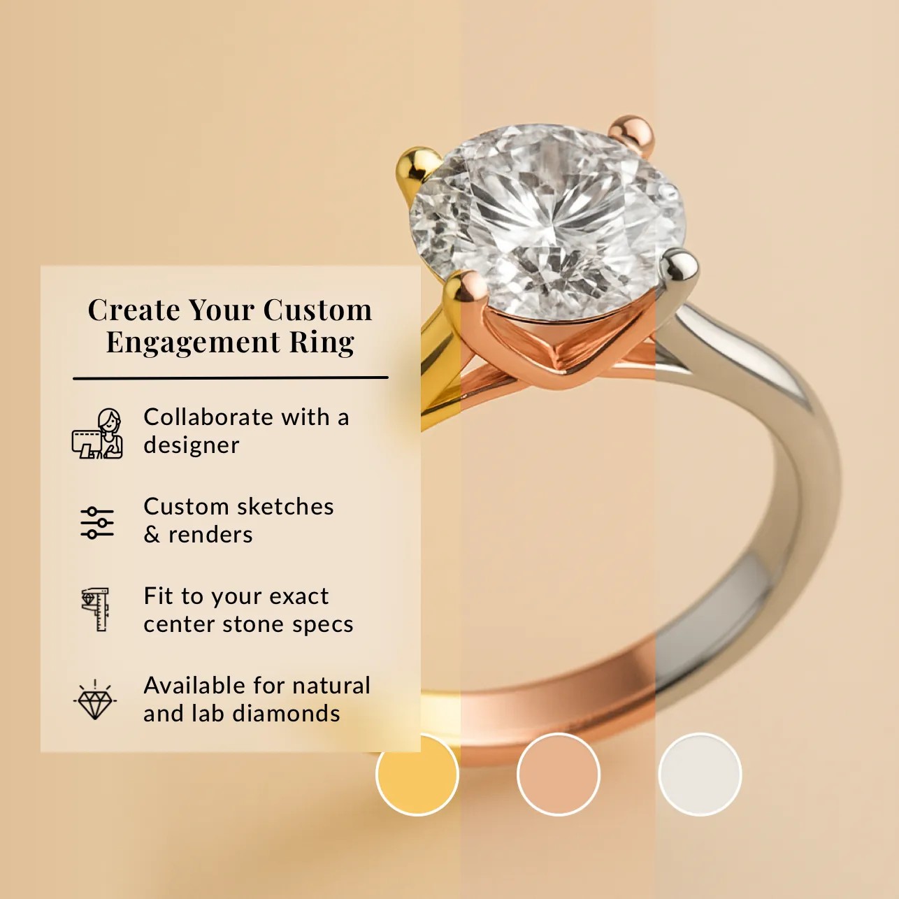 Interface showing custom ring creation